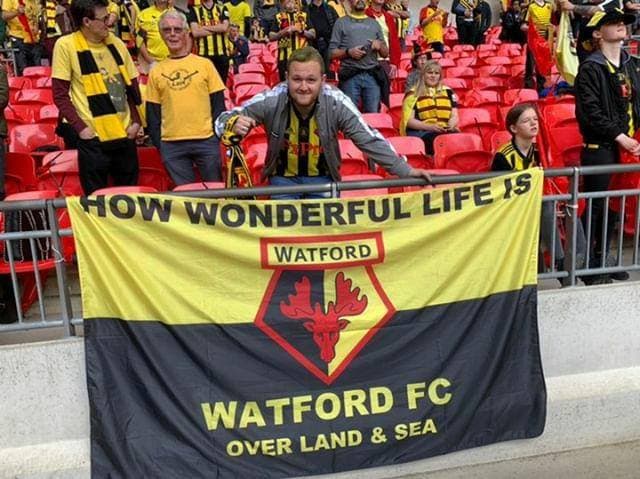 Custom football badge flag example
